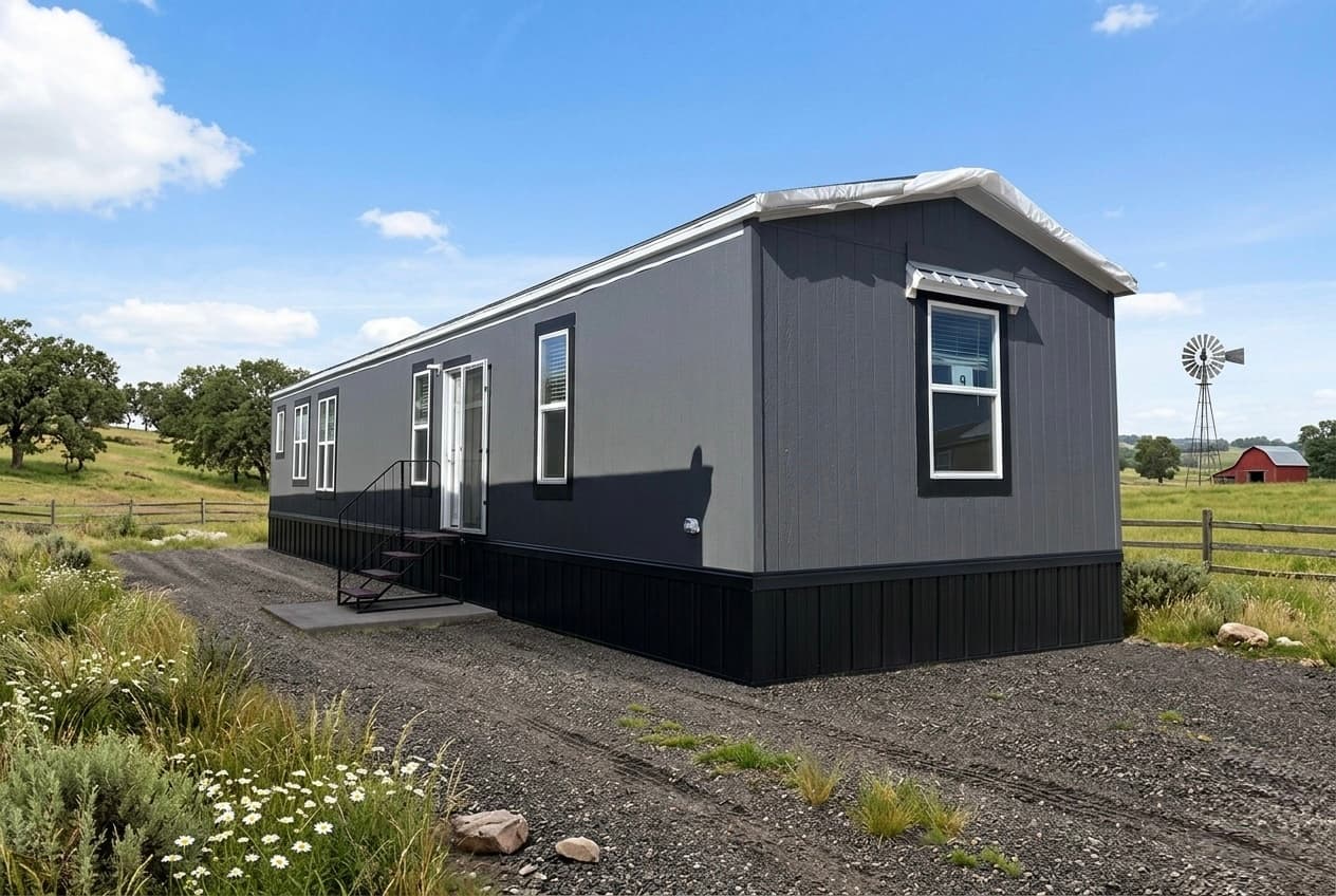 Singlewide manufactured home exterior